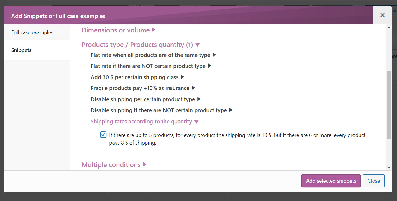 Using a snippet to quickly add a product quantity ranges for the free version