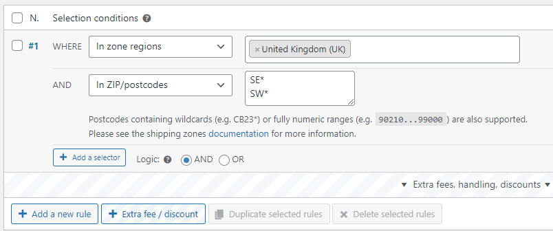 Shipping rates by ZIP/postcode on WooCommerce